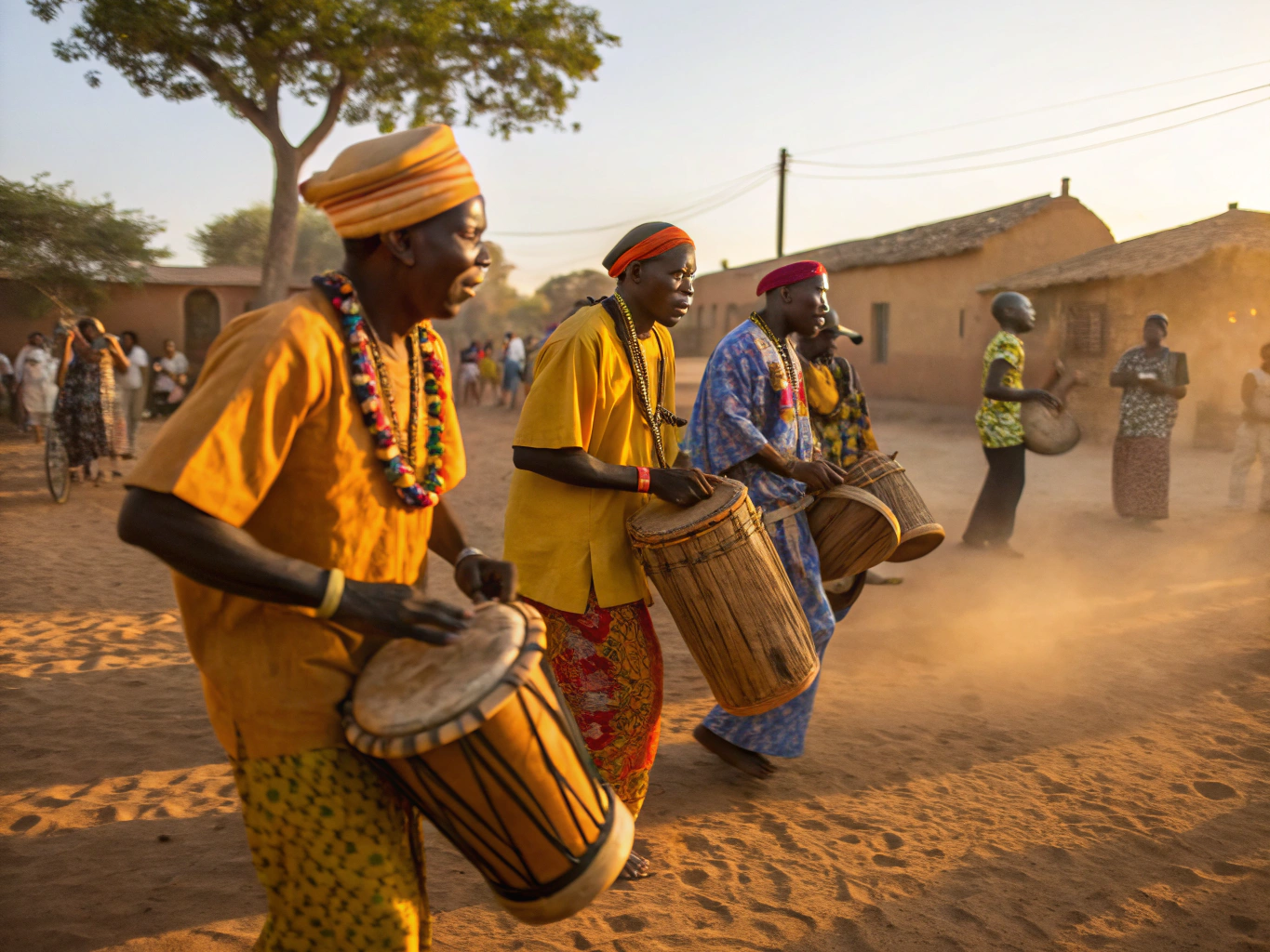 Traditional folk drummers performing