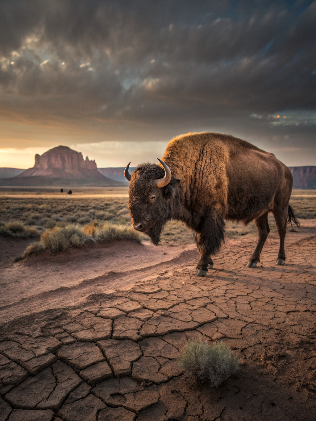 Buffaloes sprinting through muddy water