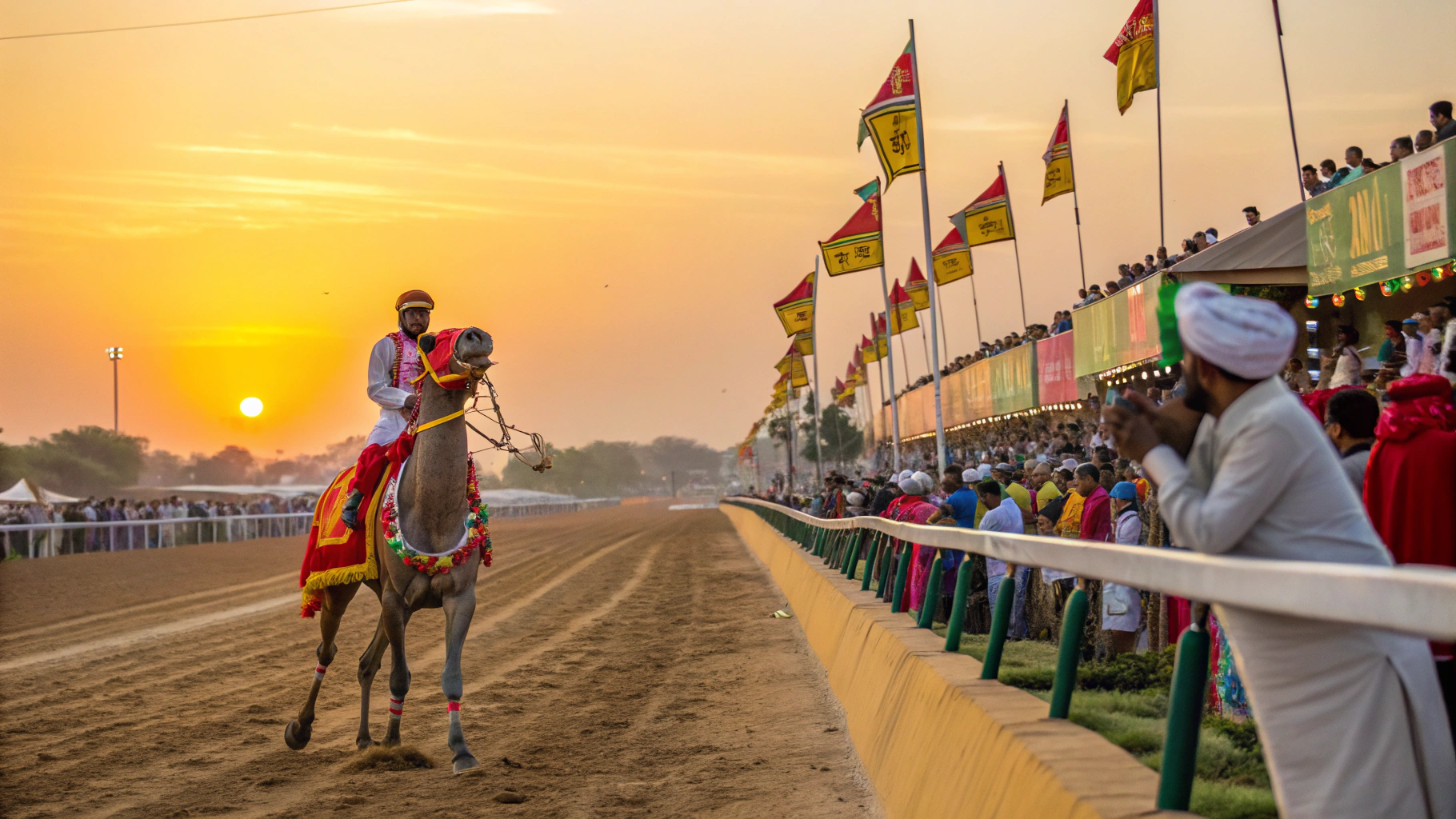 Close up view of a vibrant modern Kambala event