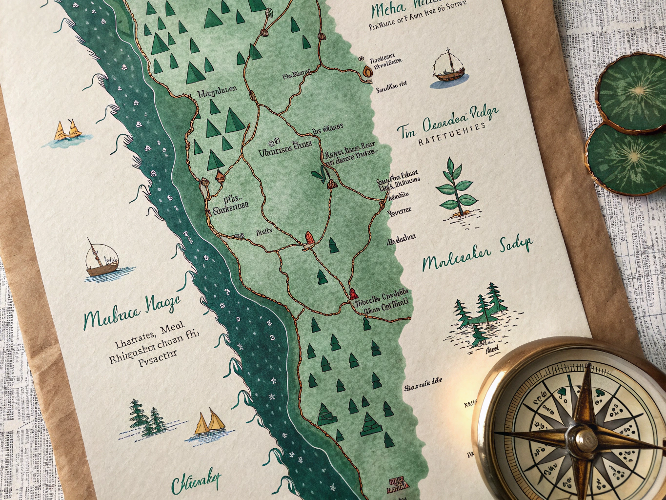 Vintage map of Tulunadu