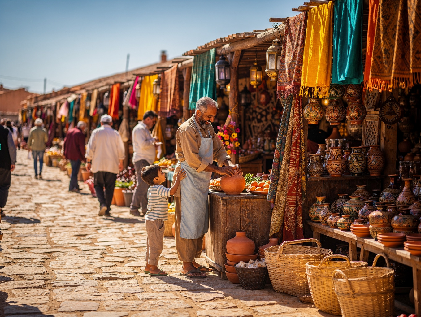 Local artisan displaying traditional handicrafts